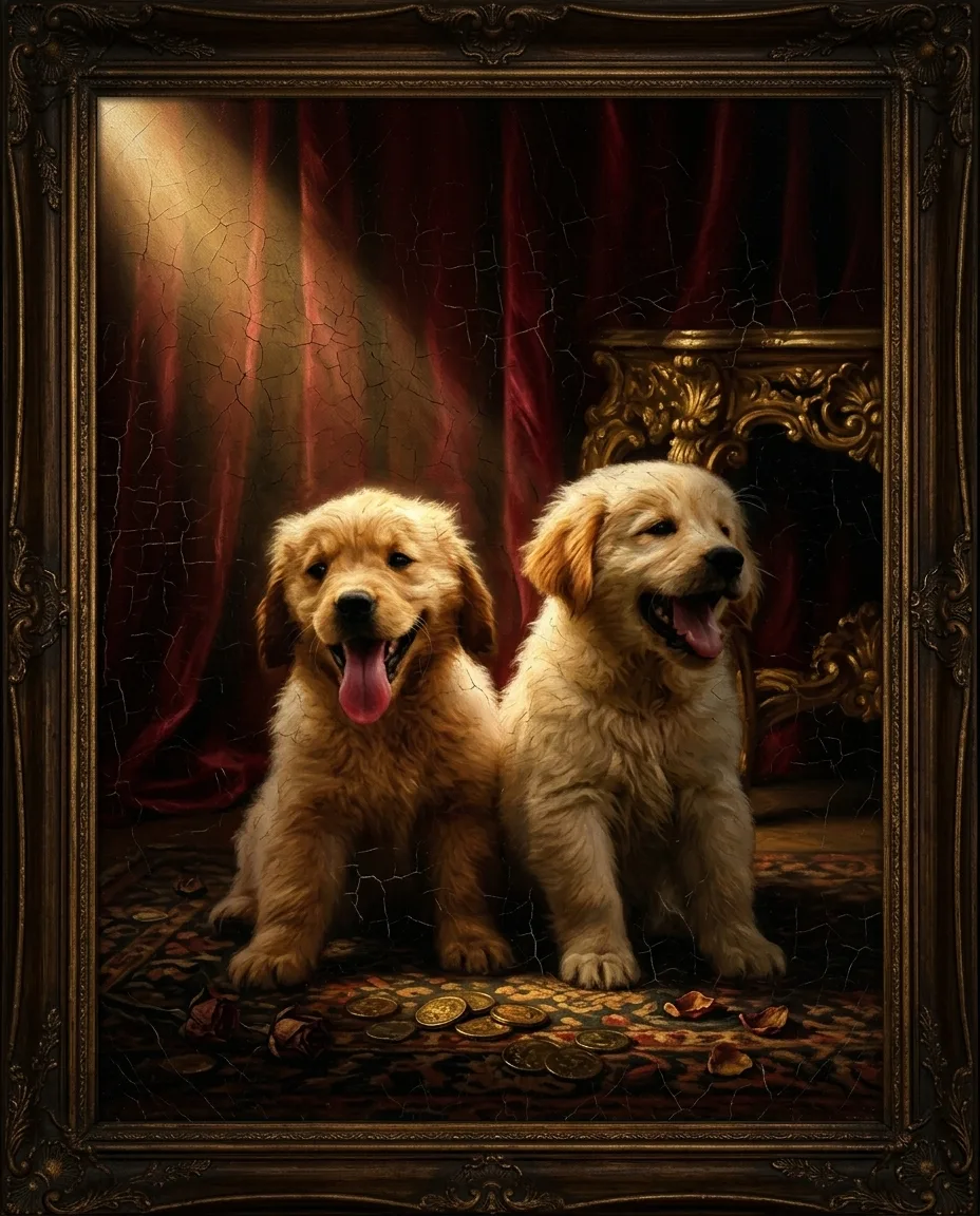 KI-generiertes Pet-Portrait im Barock-Stil